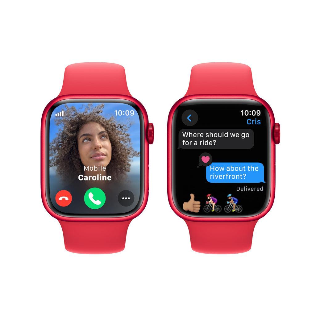 Apple Watch Series 9 (GPS + Cellular) 45mm Aluminum Case with RED Sport Band - M/L - (PRODUCT)RED - MRYG3LL/A - Image 4