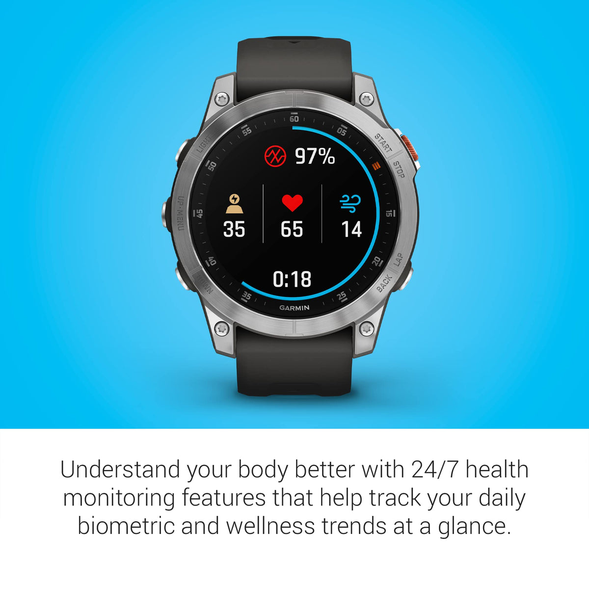Garmin - epix (Gen 2) GPS Smartwatch 47mm Fiber-reinforced polymer - Steel - 010-02582-00 - Image 5