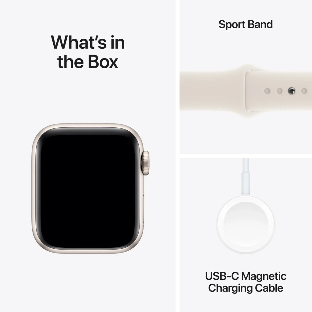 Apple Watch SE 2nd Gen (GPS+Cellular) 40mm Aluminum Case with Starlight Sport Band - S/M - Image 6