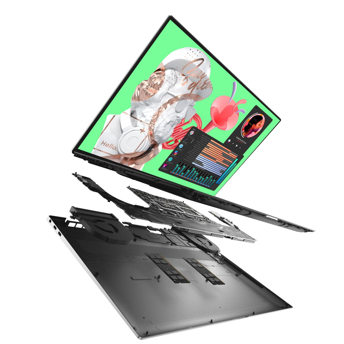 Dell XPS 9510 15.6" UHD+ Laptop - i7-11800H - 32GB RAM - RTX 3050 Ti - 1TB SSD - Platinum Silver - Image 2
