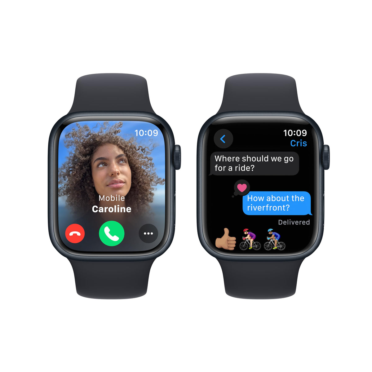Apple Watch Series 9 GPS 45mm Midnight Aluminum Case with Midnight Sport Band - S/M - MR993LW/A - Image 4