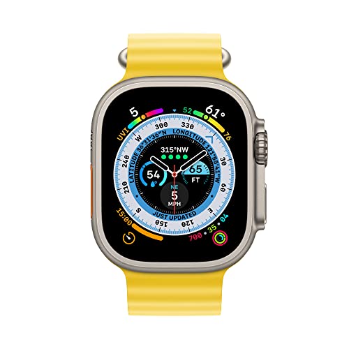 Apple Watch Ultra [GPS + Cellular 49mm] Titanium Case with Yellow Ocean Band, One Size - MNH93LL/A - Image 2
