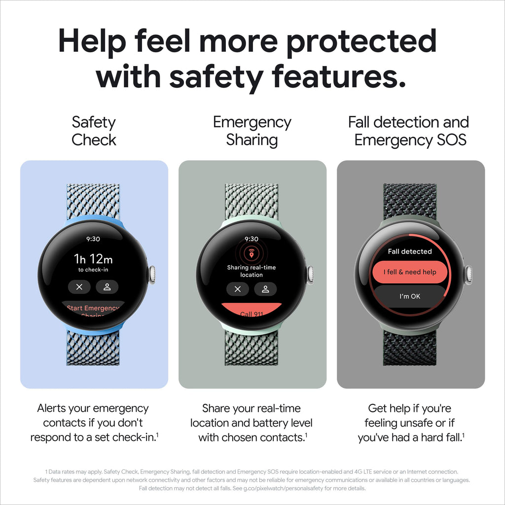 Google Pixel Watch 2 - 41mm Silver Aluminum Case with Porcelain Active Band - LTE - GA05015-US - Image 5