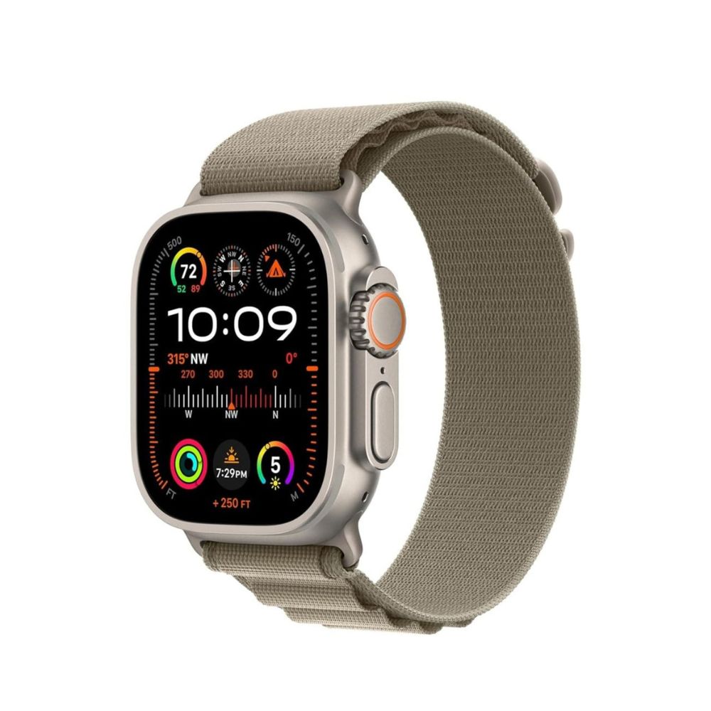Apple Watch Ultra 2 GP + Cellular 49mm Titanium Case with Olive Alpine Loop Band - (M) - MREY3LW/A