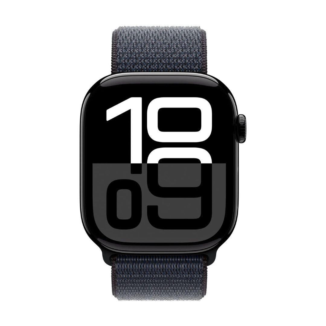 Apple Watch Series 10 (GPS+Cellular) 46mm Jet Black Aluminum Case w/ Ink Sport Loop - MWY53LW/A - Image 2