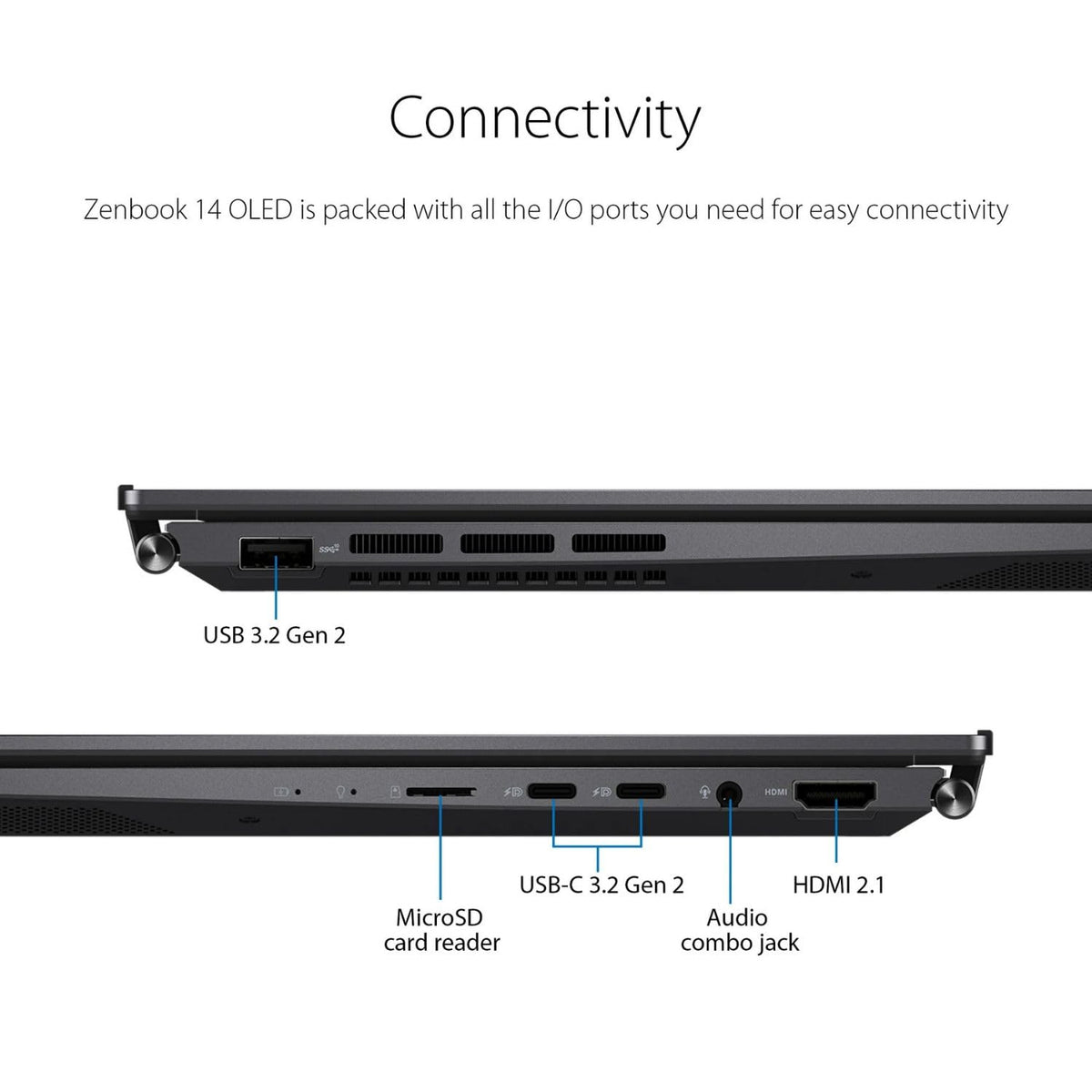 Asus Zenbook - 14" OLED WQXGA+ Touch - Ryzen 5 7530U - 8GB RAM - 256GB SSD - UM3402Y - Image 4