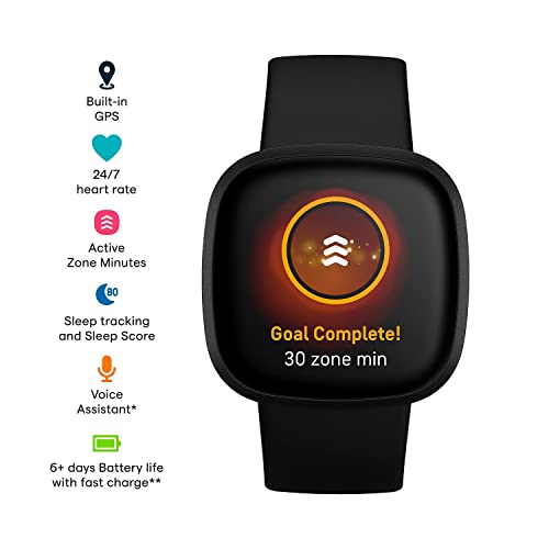 Fitbit - Versa 3 Health & Fitness Smartwatch - Black - FB511BKBK - Image 5