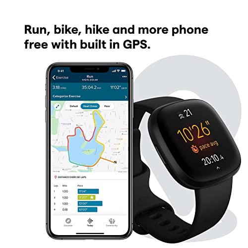 Fitbit - Versa 3 Health & Fitness Smartwatch - Black - FB511BKBK - Image 6