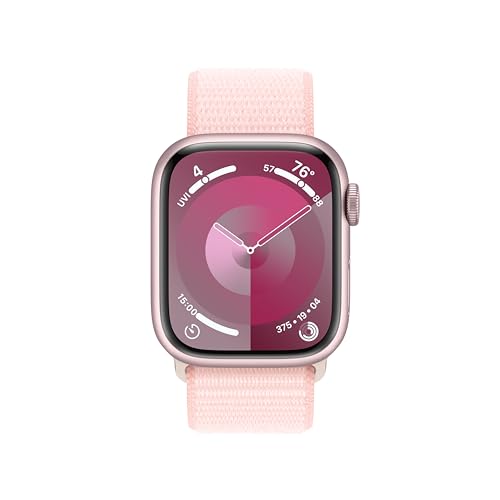 Apple Watch Series 9 GPS + Cellular 41mm Pink Aluminum Case with Light Pink Sport Loop - MRJ13LW/A - Image 2