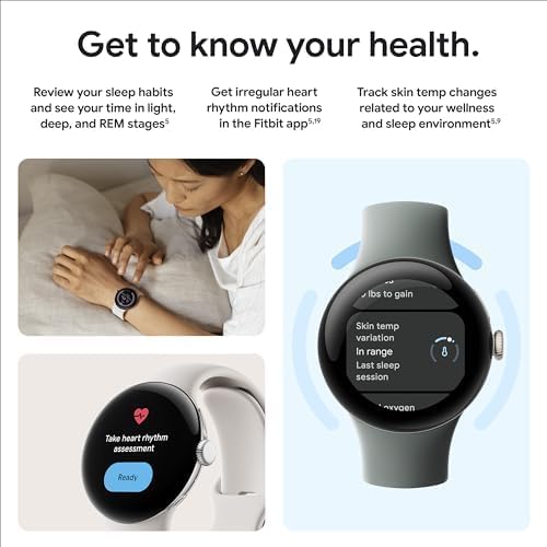 Google - Pixel Watch 2 Polished Silver Smartwatch w/ Bay Active Band LTE -GA05012-US - Image 5