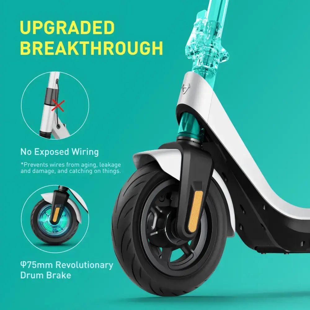 NIU - KQi2 Pro Foldable Electric Kick Scooter w/ 25 mi Max Operating Range & 17.4 mph Max Speed - Gray - Image 8