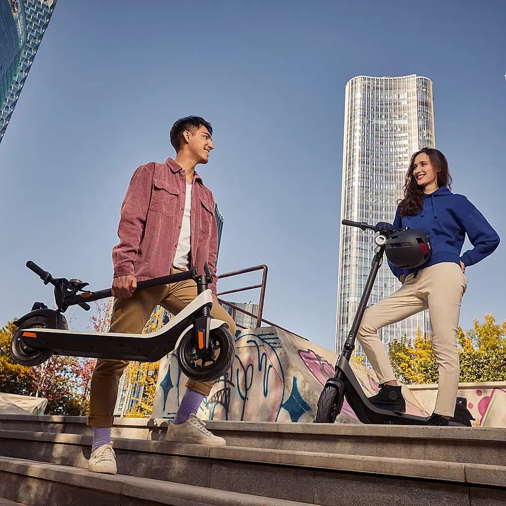 NIU - KQi2 Pro Foldable Electric Kick Scooter w/ 25 mi Max Operating Range & 17.4 mph Max Speed - Gray - Image 5