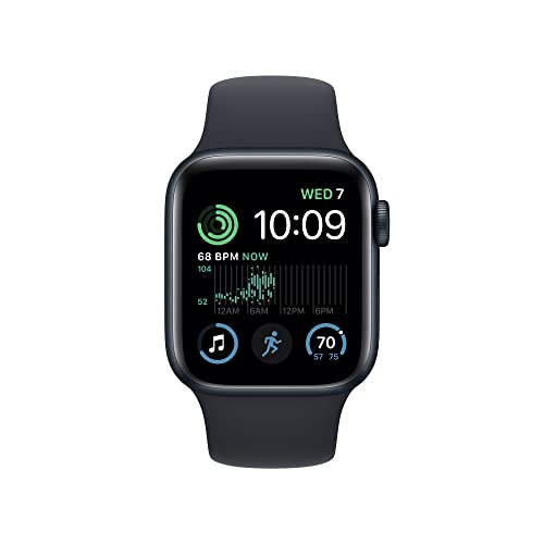 Apple Watch SE 2nd Gen (GPS) 40mm Midnight Aluminum Case with Midnight Sport Band - S/M - MXE73LL/A - Image 2