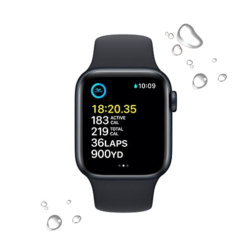 Apple Watch SE 2nd Gen (GPS) 40mm Midnight Aluminum Case with Midnight Sport Band - S/M - MXE73LL/A - Image 4
