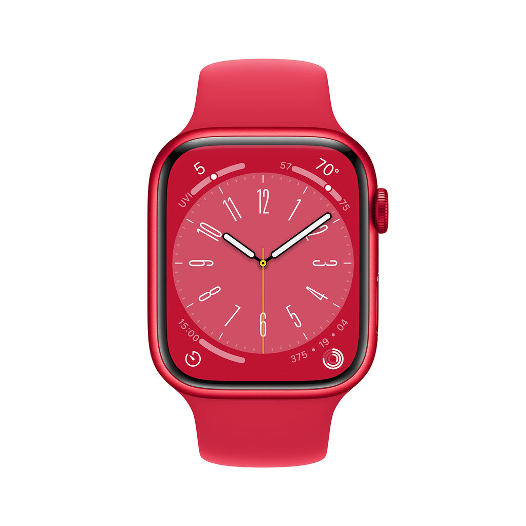 Apple Watch Series 8 (GPS) 45mm Aluminum Case w/ (PRODUCT)RED Sport Band - M/L - (PRODUCT)RED - (2022) - Image 2