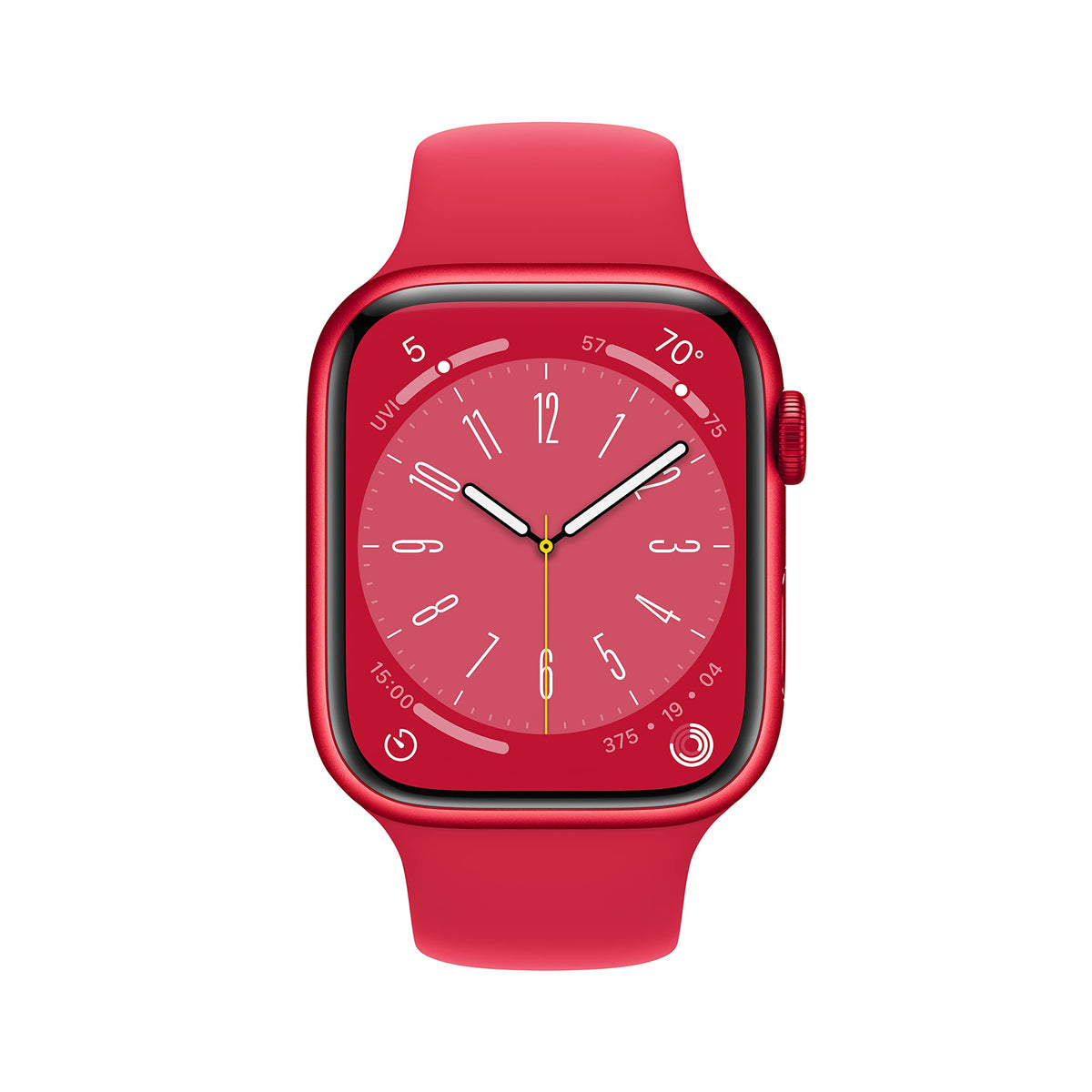 Apple Watch Series 8 (GPS) 45mm Aluminum Case w/ (PRODUCT)RED Sport Band - M/L - (PRODUCT)RED - (2022) - Image 2