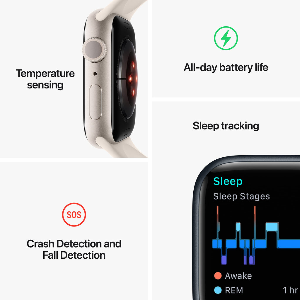 Apple Watch Series 8 (GPS) 45mm Aluminum Case w/ (PRODUCT)RED Sport Band - M/L - (PRODUCT)RED - (2022) - Image 5