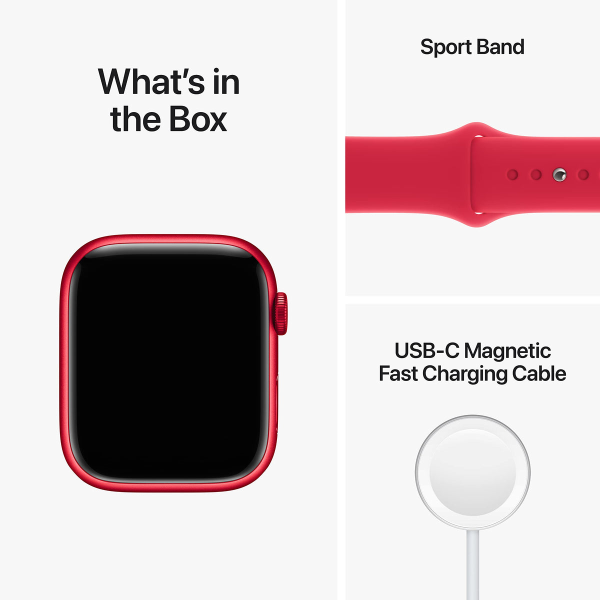 Apple Watch Series 8 (GPS) 45mm Aluminum Case w/ (PRODUCT)RED Sport Band - M/L - (PRODUCT)RED - (2022) - Image 6