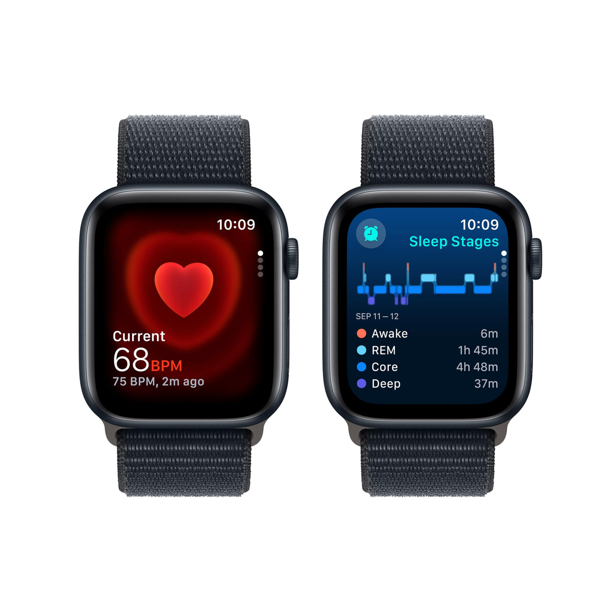 Apple Watch SE 2nd Generation (GPS + Cellular) 44mm Midnight Aluminum Case with Midnight Sport Loop - Image 4
