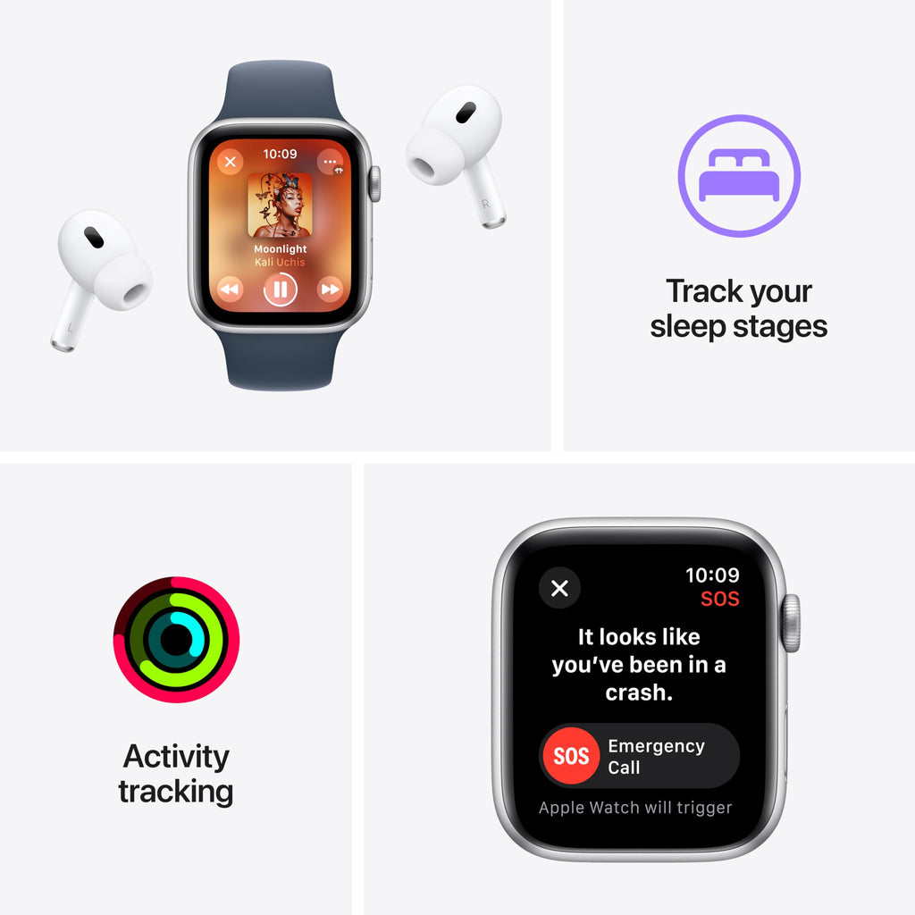 Apple Watch SE 2nd Generation (GPS + Cellular) 44mm Midnight Aluminum Case with Midnight Sport Loop - Image 5