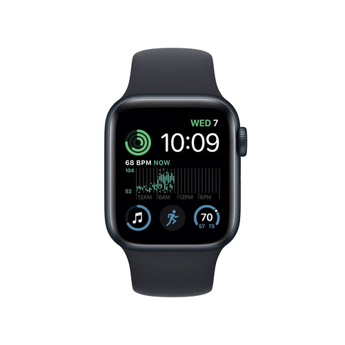 Apple Watch SE 2nd Gen (GPS) 40mm Aluminum Case w/ Midnight Sport Band (M/L) – Midnight – MXE93LL/A (2024) - Image 2