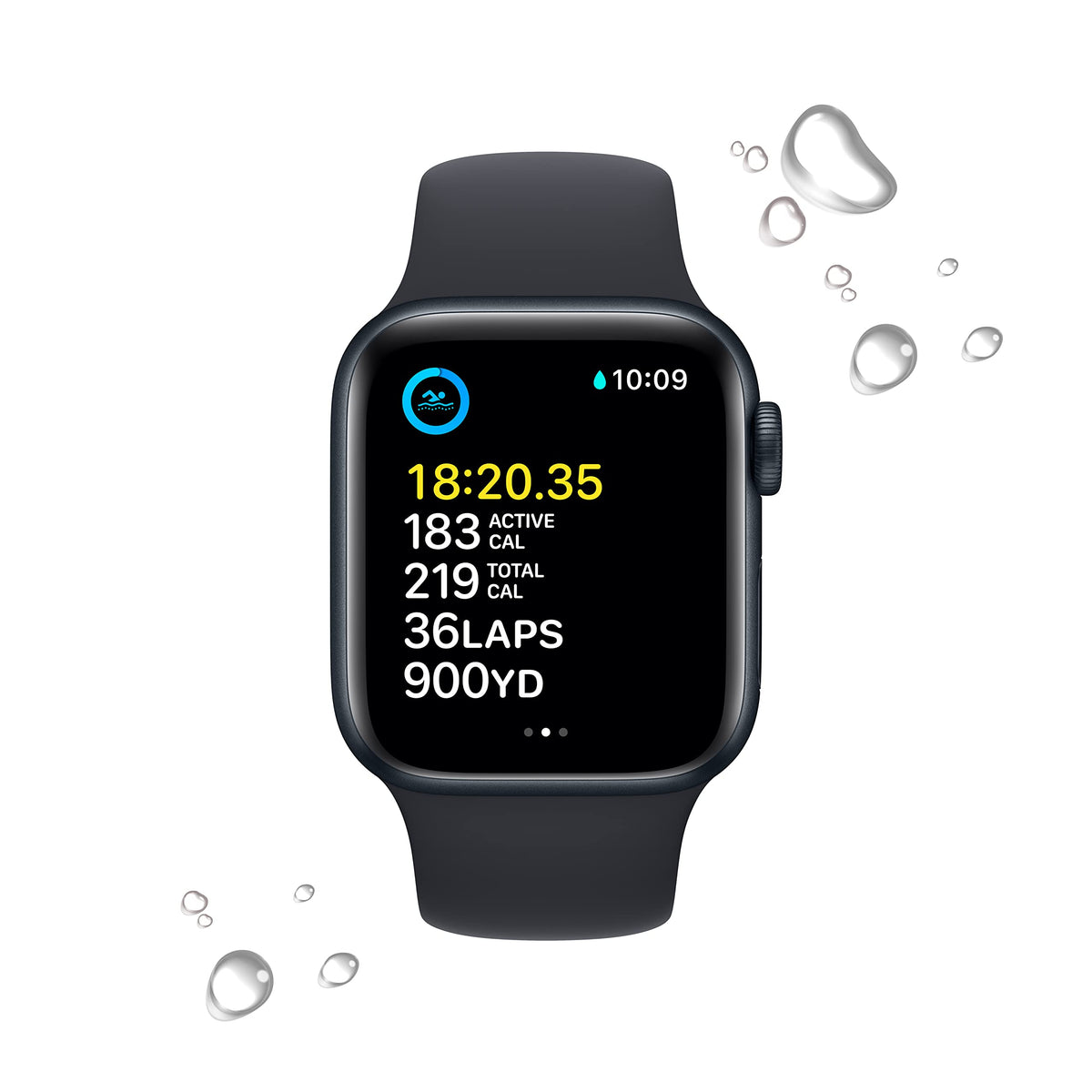 Apple Watch SE 2nd Gen (GPS) 40mm Aluminum Case w/ Midnight Sport Band (M/L) – Midnight – MXE93LL/A (2024) - Image 4