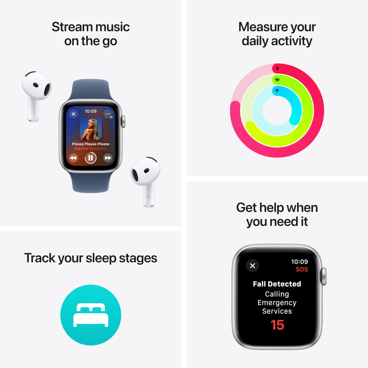 Apple Watch SE 2nd Gen (GPS) 40mm Aluminum Case with Ink Sport Loop - Midnight - (2024) - MXEA3LL/A - Image 3