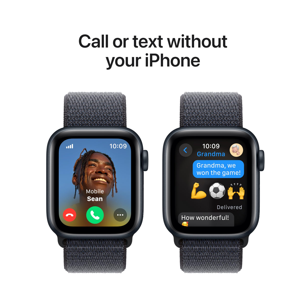 Apple Watch SE 2nd Gen (GPS) 40mm Aluminum Case with Ink Sport Loop - Midnight - (2024) - MXEA3LL/A - Image 4