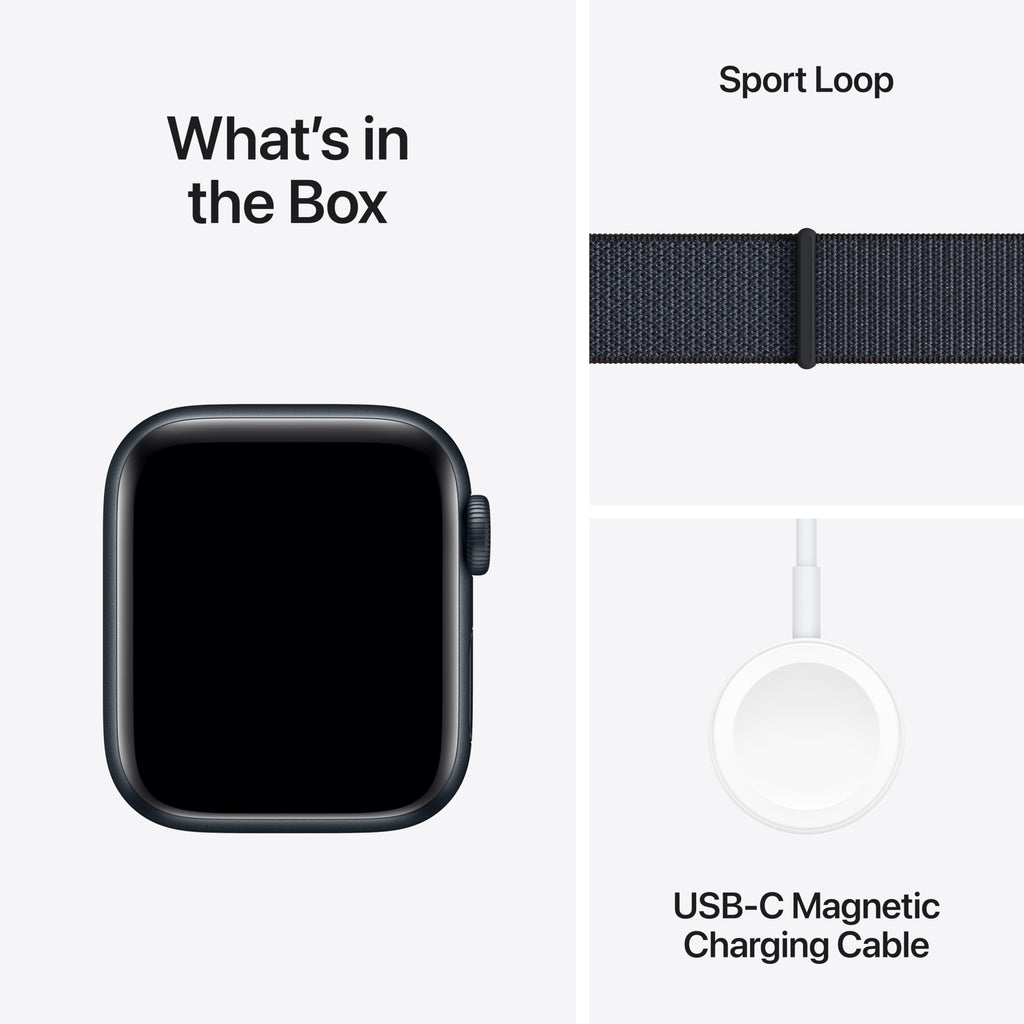 Apple Watch SE 2nd Gen (GPS) 40mm Aluminum Case with Ink Sport Loop - Midnight - (2024) - MXEA3LL/A - Image 6
