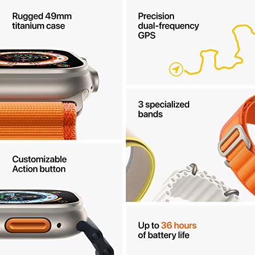 Apple Watch Ultra (GPS + Cellular) 49mm Titanium Case with White Ocean Band – MNH83LL/A - Image 7