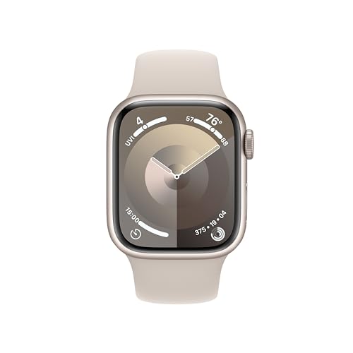 Apple Watch Series 9 (GPS+Cellular) 41mm Aluminum Case w/ Starlight Sport Band (S/M) - MRHN3LW/A - Image 2