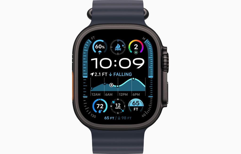 Apple Watch Ultra 2 (GPS+Cellular) 49mm Titanium Case with Black Ocean Band - Black - Image 5