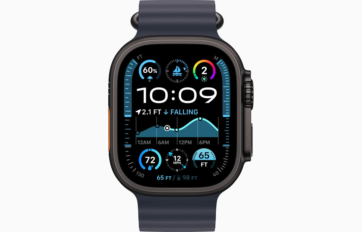 Apple Watch Ultra 2 (GPS+Cellular) 49mm Titanium Case with Black Ocean Band - Black - Image 5