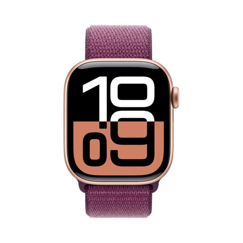 Apple Watch Series 10 (GPS) 42mm Rose Gold Aluminum Case w/ Plum Sport Loop - Image 2