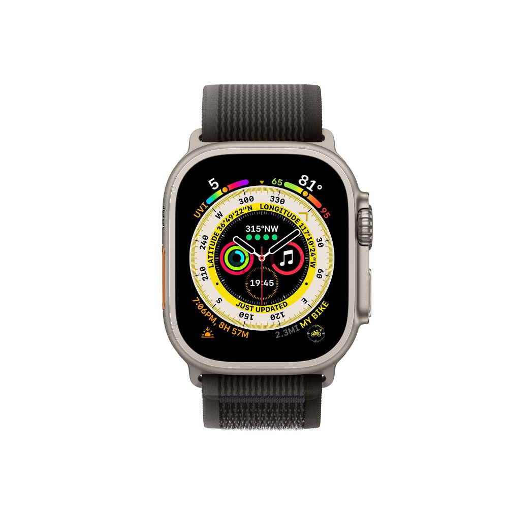 Apple Watch Ultra (GPS+Cell) 49mm Titanium Case w/ Black/Gray Trail Loop - S/M - MQF43LL/A - Image 2