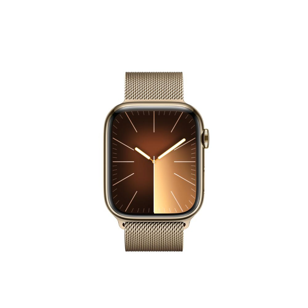 Apple Watch Series 9 (GPS + Cellular) 45mm Gold Stainless Steel Case w/ Gold Milanese Loop - MRMU3LL/A - Image 2