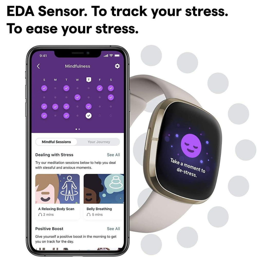 Fitbit Sense Advanced Health Smartwatch – Soft Gold – FB512GLWT - Image 4