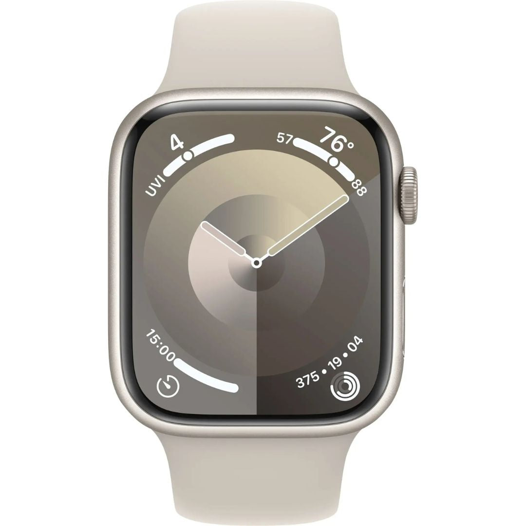 Apple Watch Series 9 (GPS+Cell) 45mm Aluminum Case - Starlight Sport Band (M/L) - Starlight - Image 2