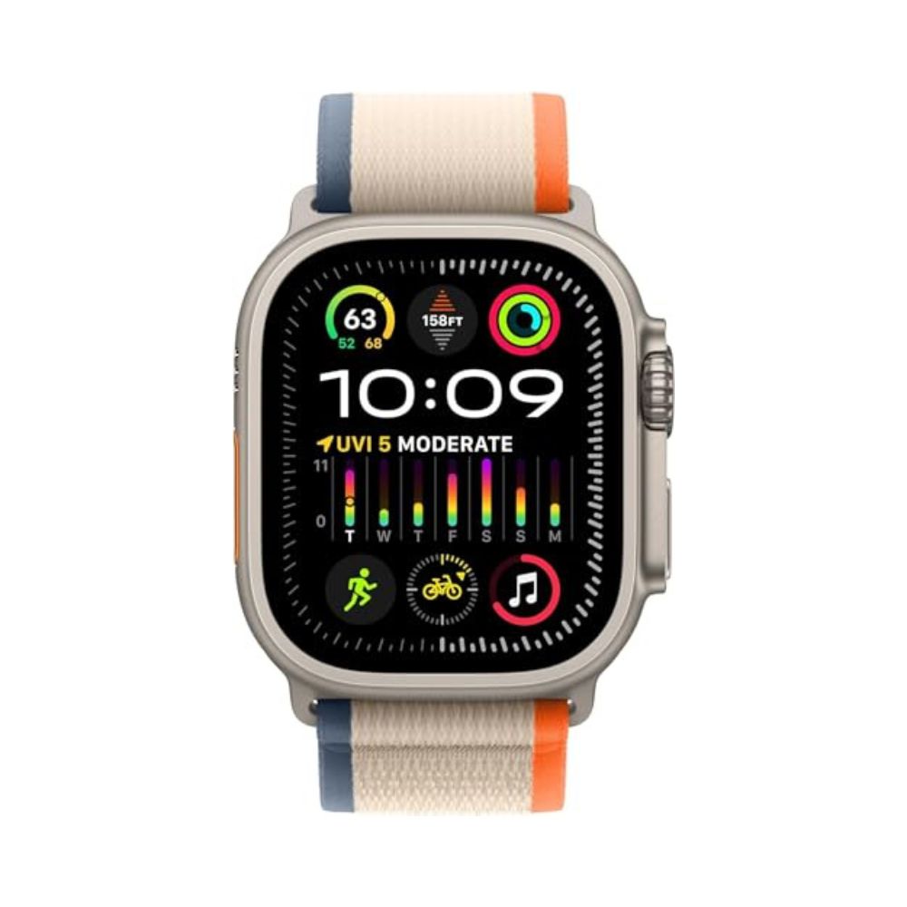 Apple Watch Ultra 2 GPS + Cell 49mm Titanium Case with Orange/Beige Trail Loop - S/M - MRF13LW/A - Image 2