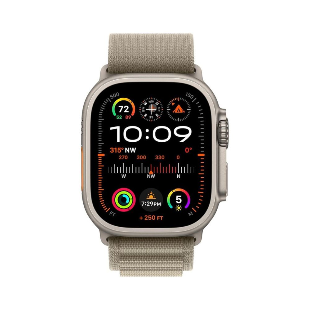 Apple Watch Ultra 2 GP + Cellular 49mm Titanium Case with Olive Alpine Loop Band - (M) - MREY3LW/A - Image 2
