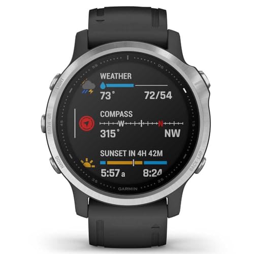 Garmin fēnix 6S GPS Smartwatch 30mm - Silver w/ Black Silicone Band - 010-02159-01 - Image 4
