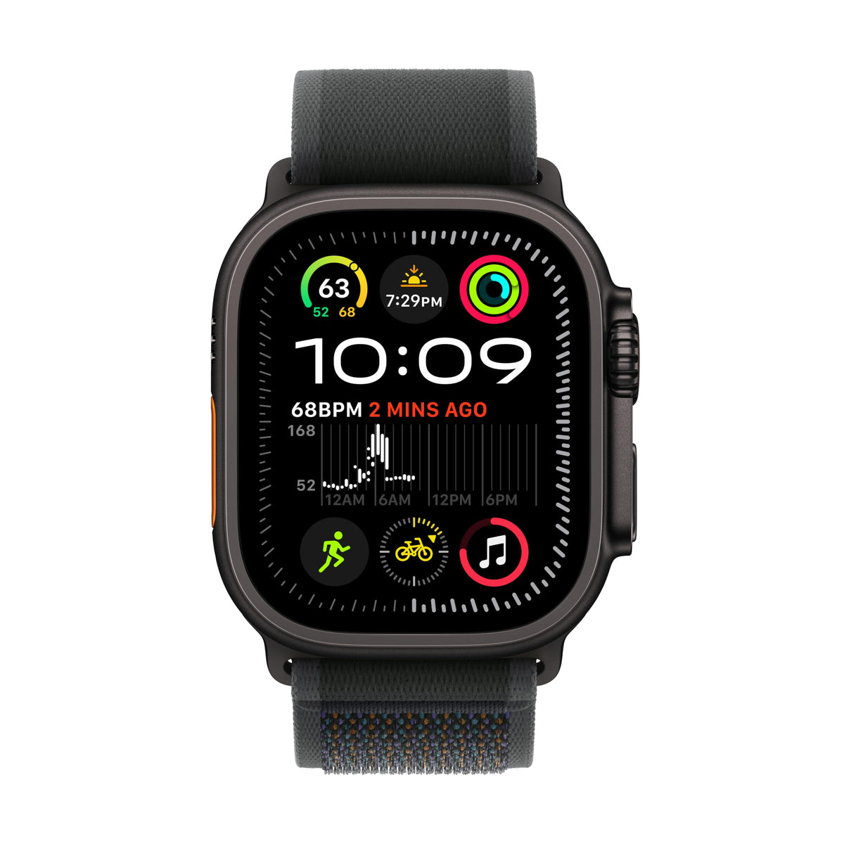 Apple Watch Ultra 2 (GPS + Cellular) 49mm Titanium Case with Black Trail Loop - M/L - Black - Image 2