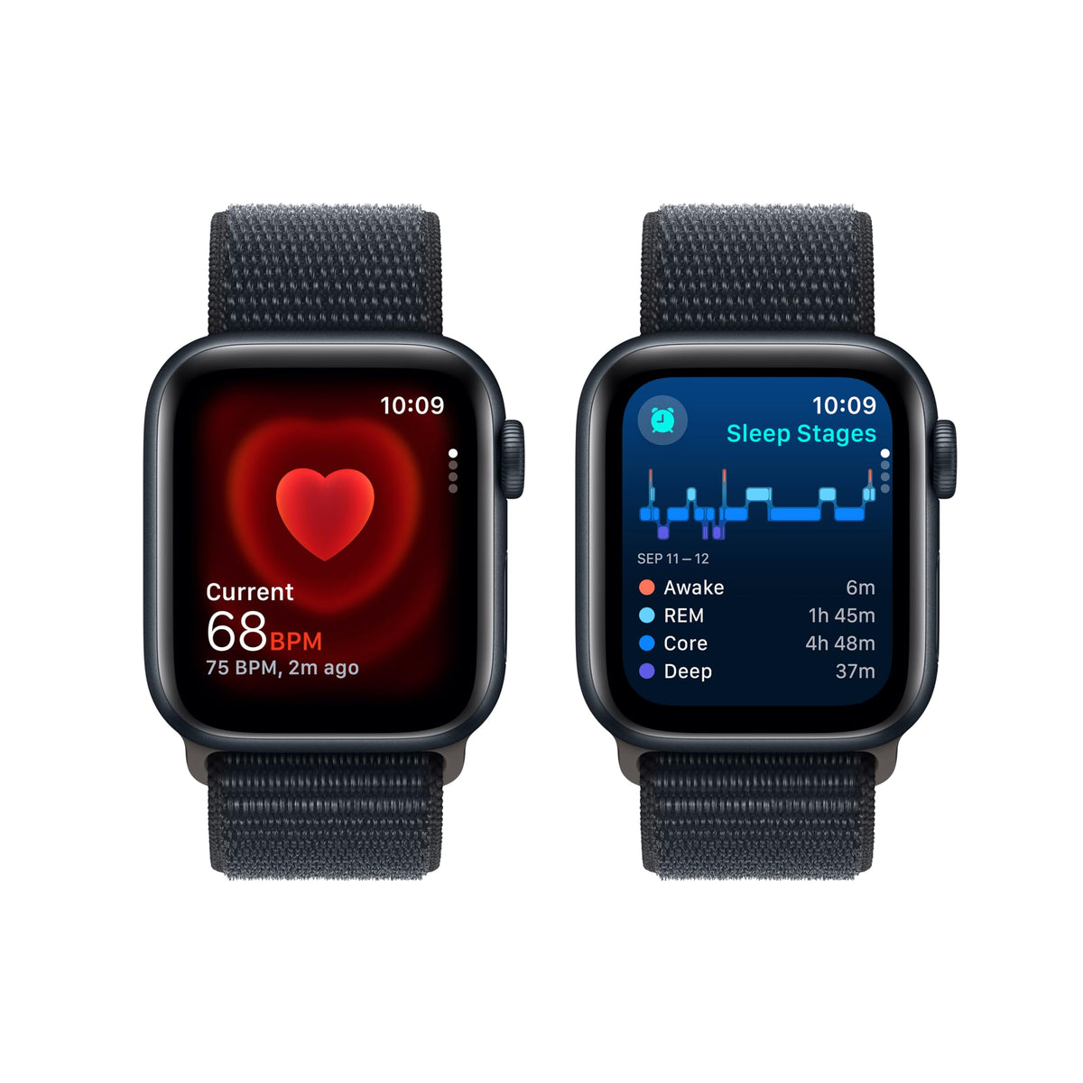 Apple Watch SE 2nd Generation (GPS) 40mm Midnight Aluminum Case with Midnight Sport Loop - MRE03LL/A - Image 4