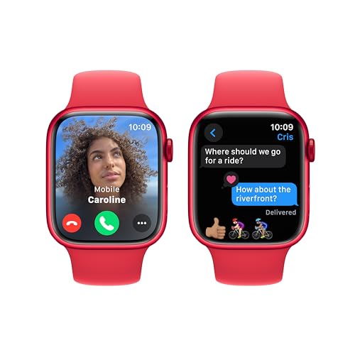 Apple Watch Series 9 (GPS) 45mm Aluminum Case with Red Sport Band - M/L - (PRODUCT)RED - Image 4