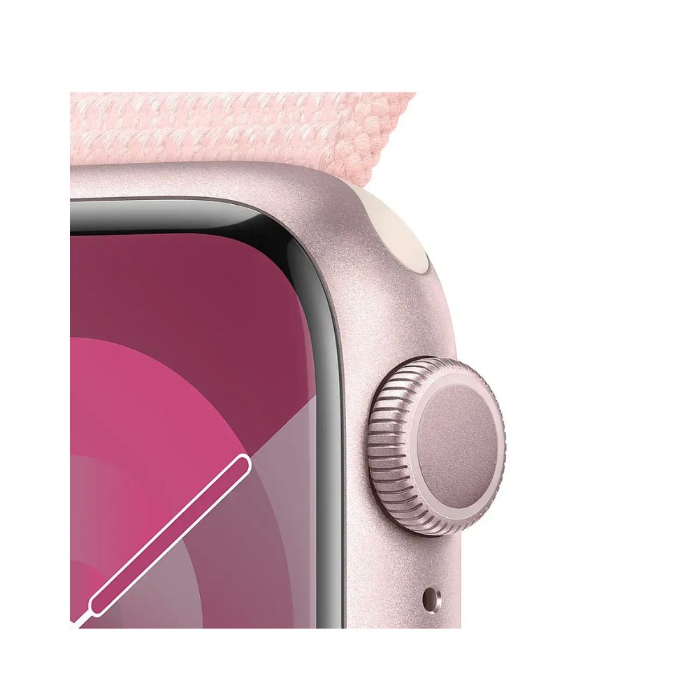 Apple Watch Series 9 (GPS) 41mm Aluminum Case with Light Pink Sport Loop - Adj - Pink - MR953LL/A - Image 3