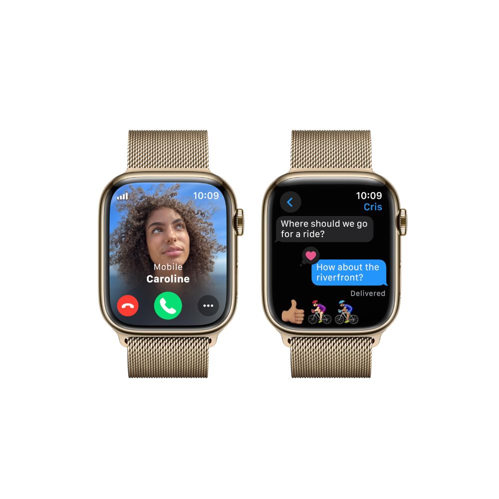 Apple Watch Series 9 (GPS + Cellular) 45mm Gold Stainless Steel Case w/ Gold Milanese Loop - MRMU3LL/A - Image 3