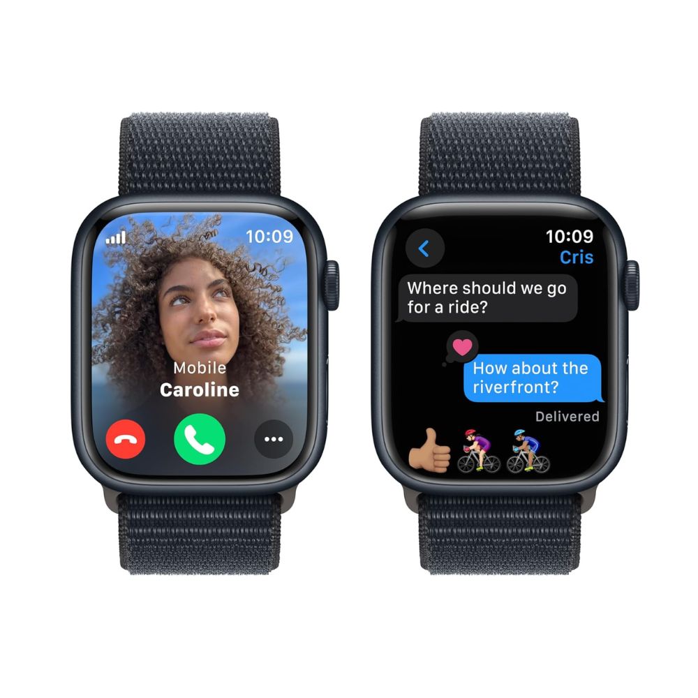 Apple Watch Series 9 (GPS+Cell) 45mm Midnight Aluminum Case w/ Midnight Sport Loop - Adj - Image 3