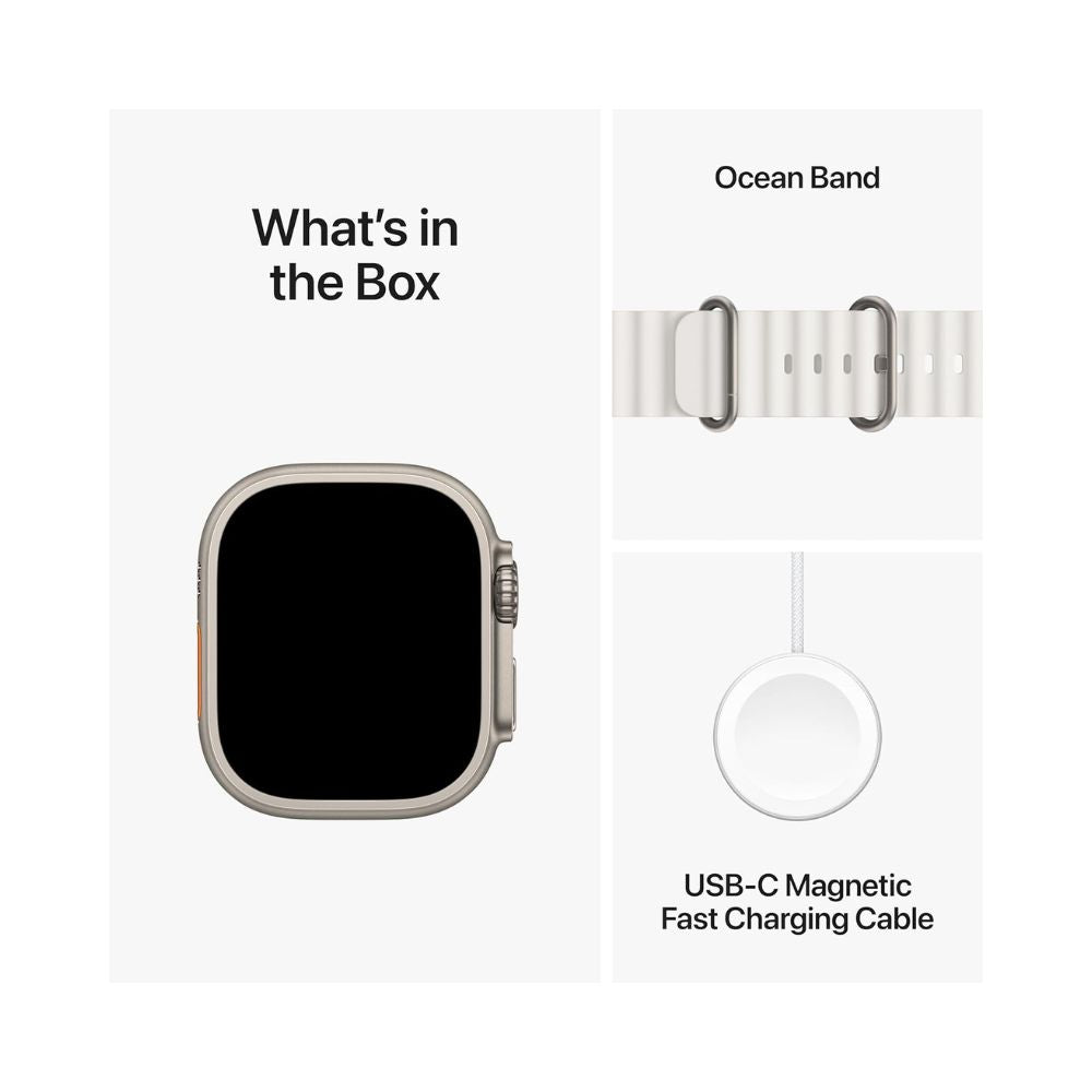 Apple Watch Ultra 2 (GPS + Cell) 49mm Titanium Case w/ White Ocean Band (No Blood Oxygen) MREJ3LW/A - Image 3