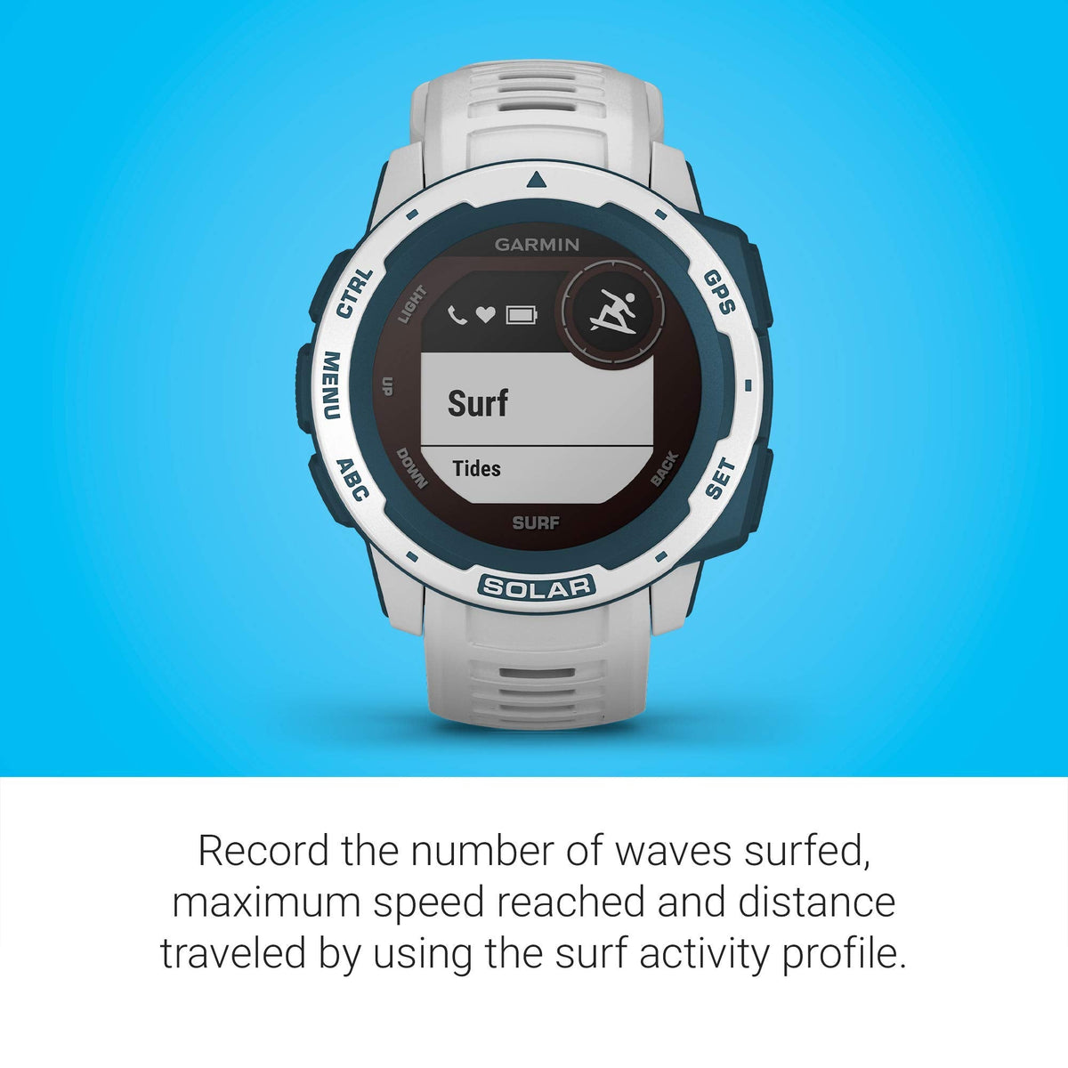 Garmin Instinct Solar Surf Edition GPS Smartwatch (Cloudbreak) - 010-02293-18 - Image 3