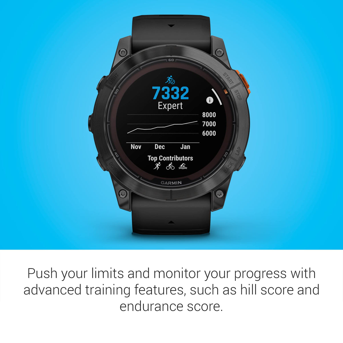 Garmin - fenix 7X Pro Solar GPS Smartwatch 51 mm Fiber-reinforced polymer - Slate Gray with Black Band - Image 7